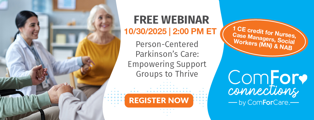 Banner for a free webinar provided by ComForCare